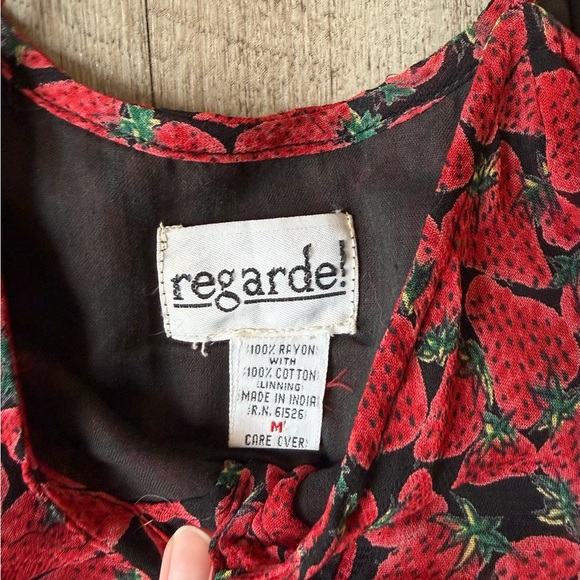 Free People vintage 90s maxi strawberry dress - Picture 3 of 4